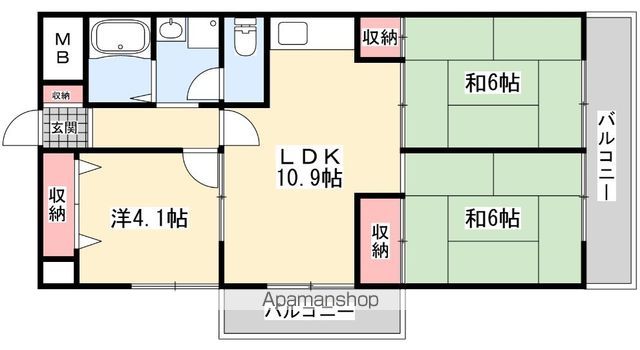 西尾ハイツの間取り写真