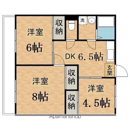 タウンハイツ[3DK/48m2]の間取図