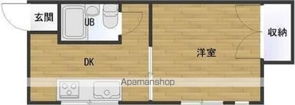 香川県高松市木太町[1DK/28m2]の間取図