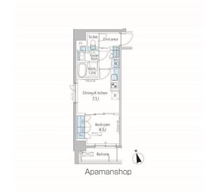 パークアクシス日本橋兜町[1DK/33.31m2]の間取図