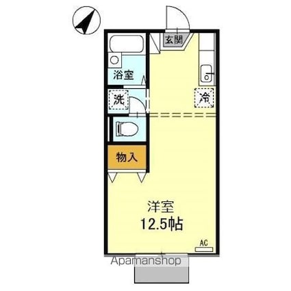ブライトソレム[1R/26.7m2]の間取図