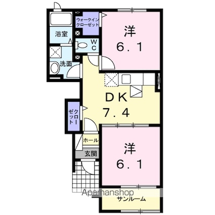 スエルテ[2DK/48.53m2]の間取図