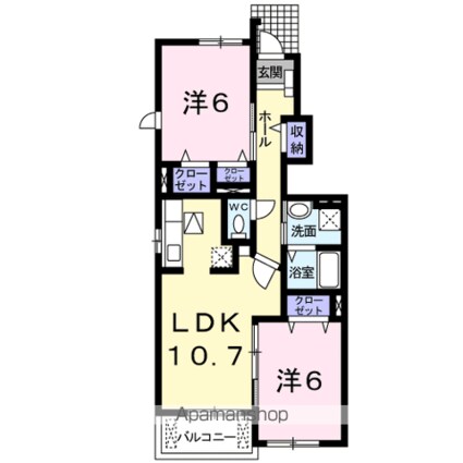 アーデン西浜　Ⅲ[2LDK/55.42m2]の間取図