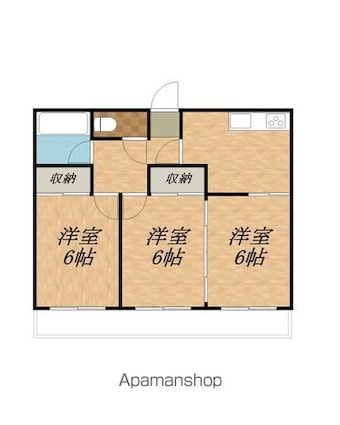まゆみハイツ[3DK/49m2]の間取図