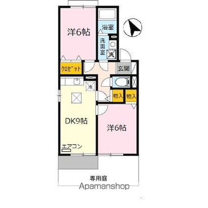 パインズコート[2DK/50.38m2]の間取図