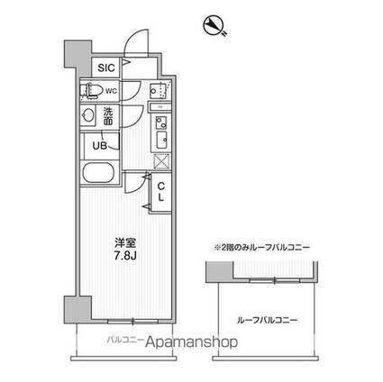 コンフォリア・リヴ志村三丁目[1K/25.2m2]の間取図