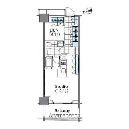 コンフォリア新宿イーストサイドタワー[1R/42.51m2]の間取図