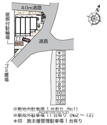 クレイノハイム卯の里[1K/24.84m2]の配置図