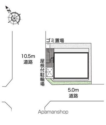 レオパレスＷＩＳＨ[1K/22.35m2]の配置図