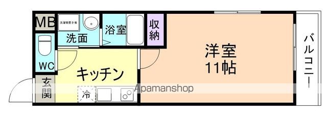 和歌山市二筋目のアパートの間取り