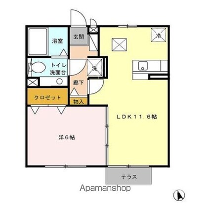 ジュネス・鳥栖[1LDK/40.95m2]の間取図