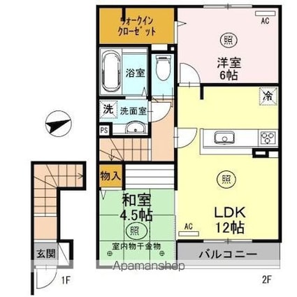 ヴィラアヴェニューセレーネ　Ａ棟[2LDK/59.65m2]の間取図