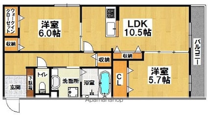 ｇｒａｃｉａ　ｎａｖｅ[2LDK/60.15m2]の間取図