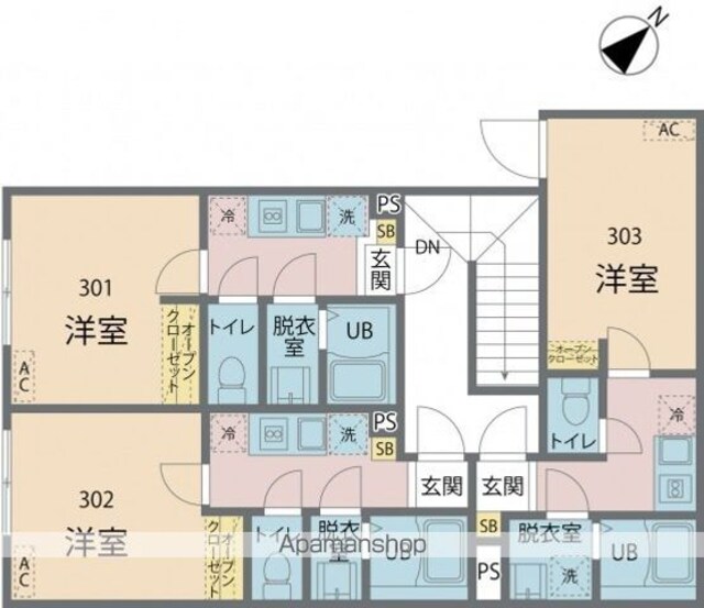 東京都立川市高松町２丁目[1K/20.24m2]の間取図
