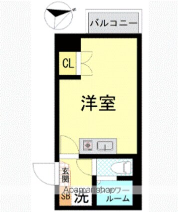 ライオンズプラザ芝公園[1R/17.49m2]の間取図