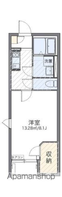レオネクストルシェル[1K/27.54m2]の間取図