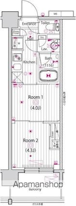 グランド・ガーラ東大島[2K/25.51m2]の間取図