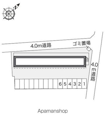 レオパレスＳＫ[1K/19.87m2]の配置図