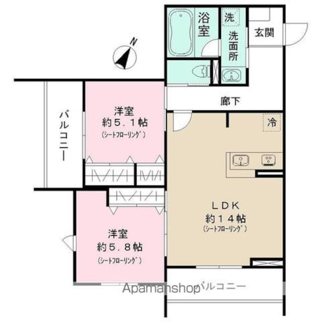 パークサイド宗峯[2LDK/60.16m2]の間取図