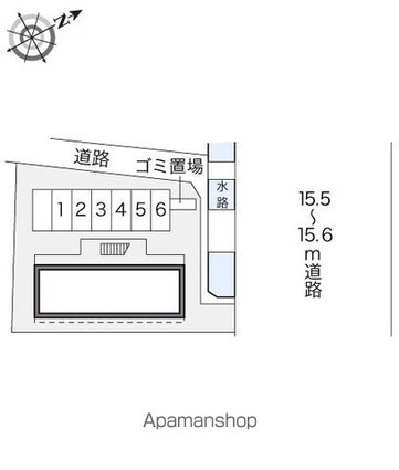 レオパレスふれあい[1K/20.28m2]の配置図