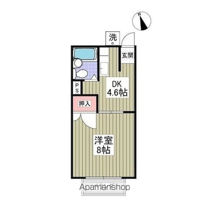 コーポ中本[1DK/25.91m2]の間取図