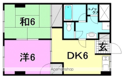 第三森ビル[2DK/38m2]の間取図