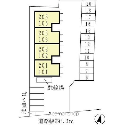 グランディール[2LDK/53.76m2]の配置図