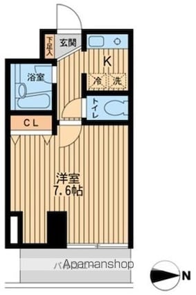ドゥーエ西大島[1K/25.2m2]の間取図