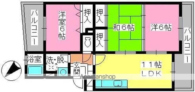 【福岡市南区若久のマンションの間取り】