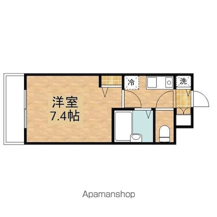 ミルトニアめじろ台[1K/22.2m2]の間取図