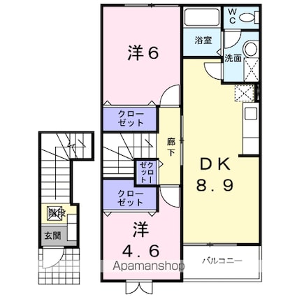 サン・ビ・アレイド加茂Ｃ[2DK/51.67m2]の間取図