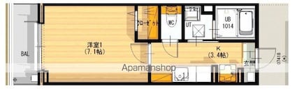ＳＡＹＡ長町５丁目[1K/24.61m2]の間取図