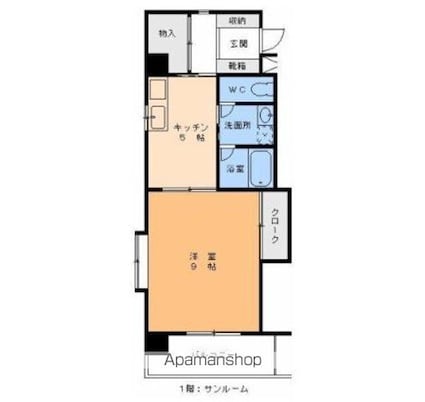 エンゼルコート古町[1DK/37.54m2]の間取図