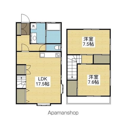 エースコート和泉南　Ｆ棟[2LDK/75.6m2]の間取図