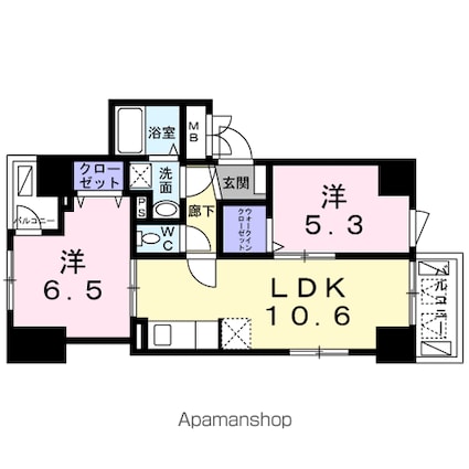 フルール　アビタシオン[2LDK/50.35m2]の間取図