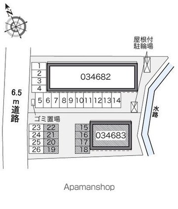 レオパレス本郷Ｂ[1K/28.02m2]の配置図