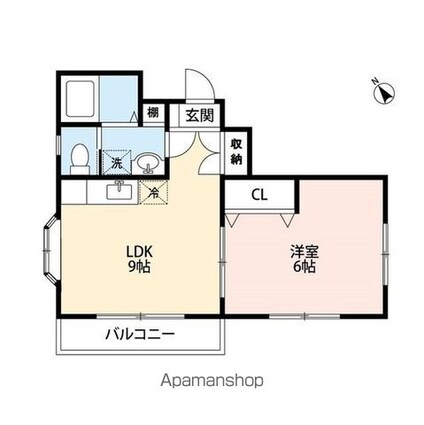 ハイツリバーサイド[1DK/33.21m2]の間取図