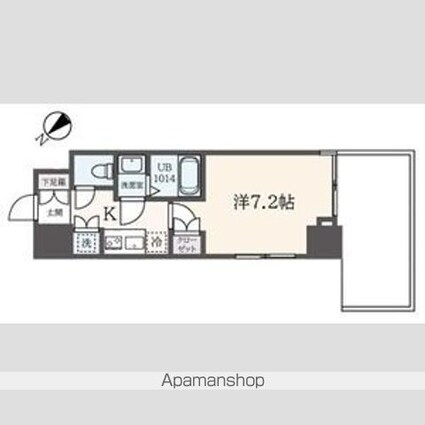 フェルテ中野[1K/24.48m2]の間取図