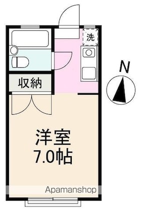 ドミトリー茜[1K/17.4m2]の間取図