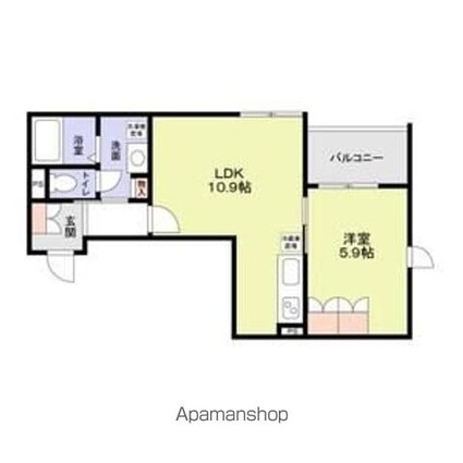 （仮称）中野区野方４丁目計画[1LDK/40.2m2]の間取図