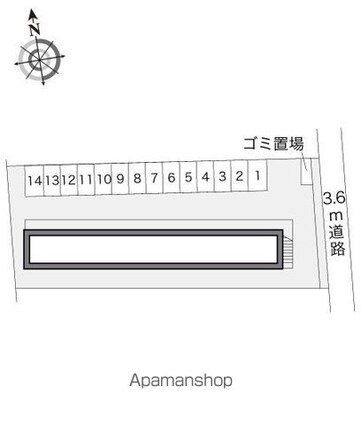 レオパレスデルニエＫⅡ[1K/19.87m2]の配置図