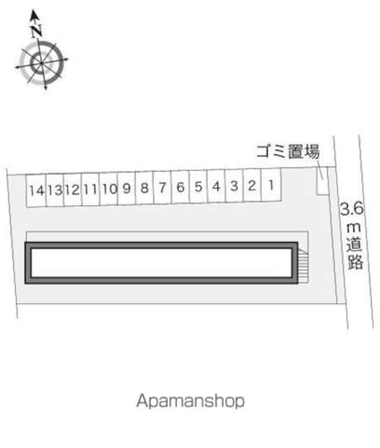 レオパレスデルニエＫⅡ[1K/19.87m2]の配置図