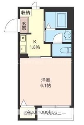 グランルミエール[1K/21.75m2]の間取図