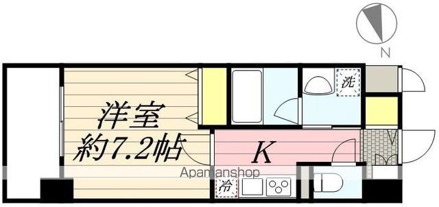 レグルス立川[1K/26.6m2]の間取図