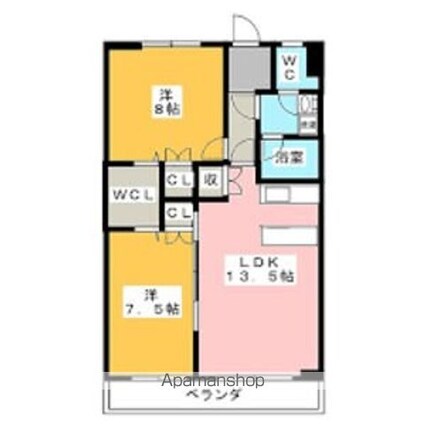 明宝マンション[2LDK/63m2]の間取図
