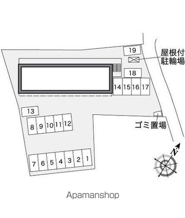 レオパレスＣｅｄｒｕｓ[1K/19.87m2]の配置図