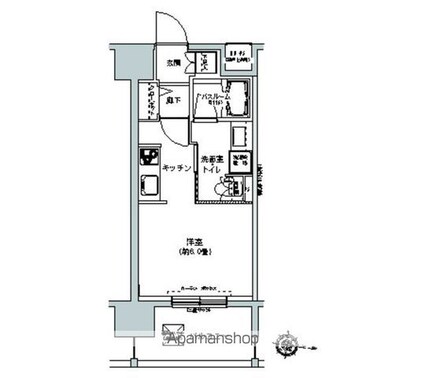 パークキューブ板橋本町[1K/23.97m2]の間取図