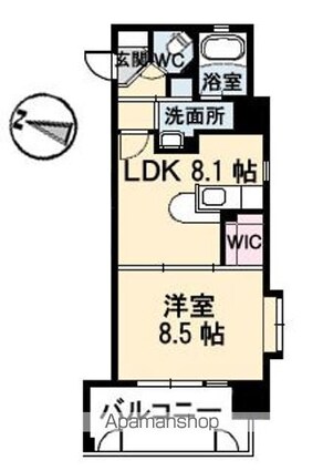 フラットリア御船[1LDK/41.42m2]の間取図