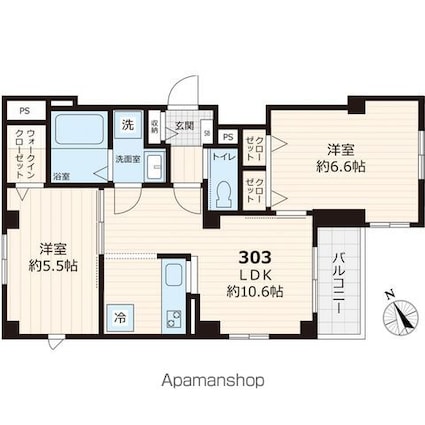 Ｙｕｓｈｉｍａ　ＫＷＤ　７[2LDK/50.12m2]の間取図