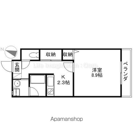 アミティエ大江　Ⅰ[1K/33.54m2]の間取図
